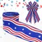 Patriotic Wired Edge Ribbon – 2.5" x 10 Yards Red, White & Blue Stars & Stripes Ribbon for Veterans Day, 4th of July, Labor Day, DIY Crafts, Wreaths & Gift Wrapping